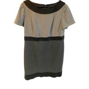 Tahari ASL black gray colorblock sheath dress size 16W